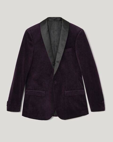 Slim Fit Detachable Shawl Collar Velvet Tuxedo Jacket